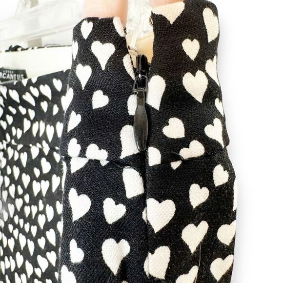 J. Crew Women's Heart Print Winnie Slim Leg Ankle-Length Pants Black White Siz 4 - Picture 4 of 13